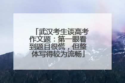武汉考生谈高考作文题：第一眼看到题目很慌，但整体写得较为流畅