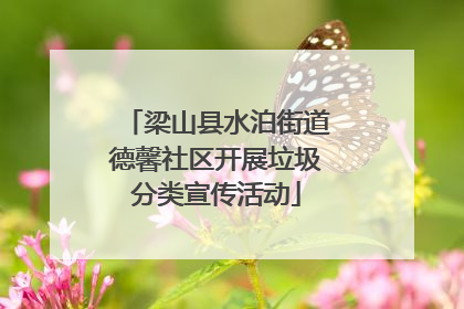 梁山县水泊街道德馨社区开展垃圾分类宣传活动