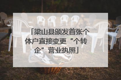 梁山县颁发首张个体户直接变更“个转企”营业执照
