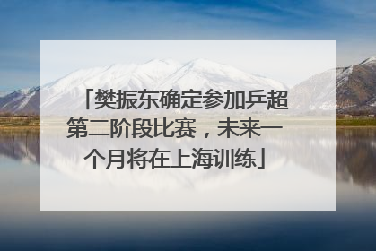 樊振东确定参加乒超第二阶段比赛，未来一个月将在上海训练