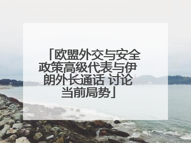 欧盟外交与安全政策高级代表与伊朗外长通话 讨论当前局势