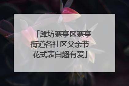 潍坊寒亭区寒亭街道各社区父亲节花式表白超有爱