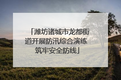 潍坊诸城市龙都街道开展防汛综合演练 筑牢安全防线