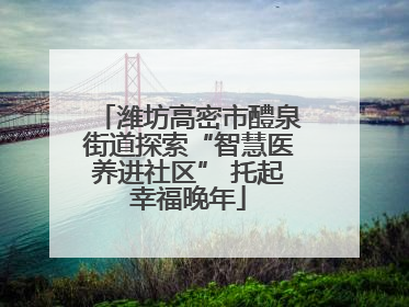 潍坊高密市醴泉街道探索“智慧医养进社区” 托起幸福晚年