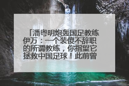 潘粤明炮轰国足教练伊万：一个装傻不辞职的所谓教练，你指望它拯救中国足球！此前曾多次发文评价国足