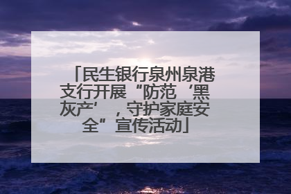 民生银行泉州泉港支行开展“防范‘黑灰产’，守护家庭安全”宣传活动