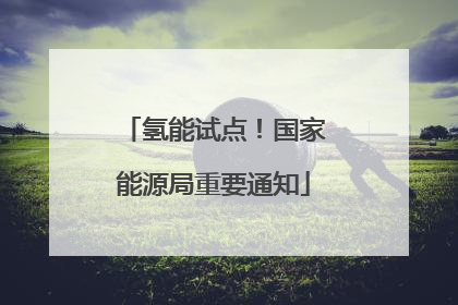 氢能试点！国家能源局重要通知