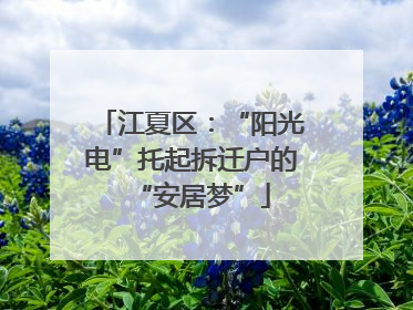 江夏区：“阳光电”托起拆迁户的“安居梦”
