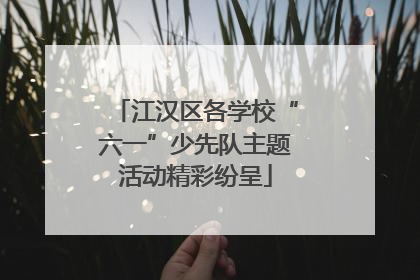 江汉区各学校“六一”少先队主题活动精彩纷呈