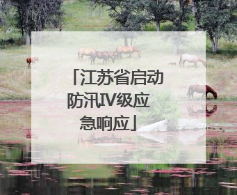 江苏省启动防汛IV级应急响应