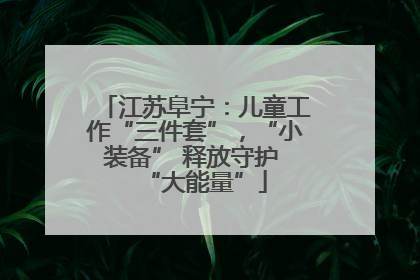 江苏阜宁：儿童工作“三件套”，“小装备” 释放守护 “大能量”