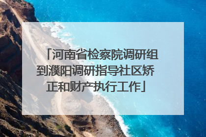 河南省检察院调研组到濮阳调研指导社区矫正和财产执行工作