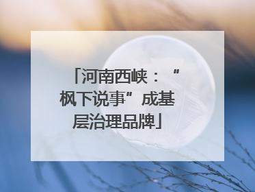 河南西峡：“枫下说事”成基层治理品牌