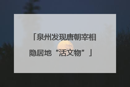 泉州发现唐朝宰相隐居地“活文物”
