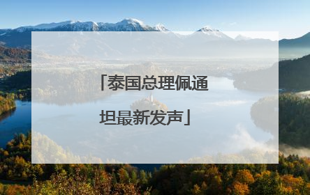 泰国总理佩通坦最新发声