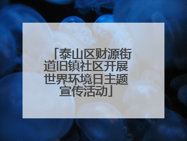 泰山区财源街道旧镇社区开展世界环境日主题宣传活动