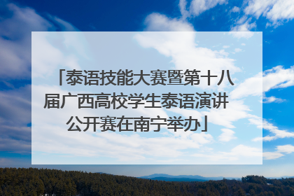 泰语技能大赛暨第十八届广西高校学生泰语演讲公开赛在南宁举办