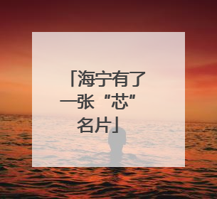 海宁有了一张“芯”名片