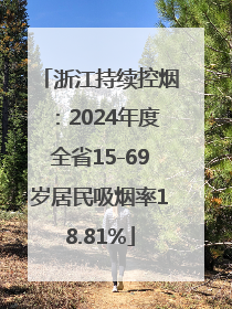 浙江持续控烟：2024年度全省15-69岁居民吸烟率18.81%