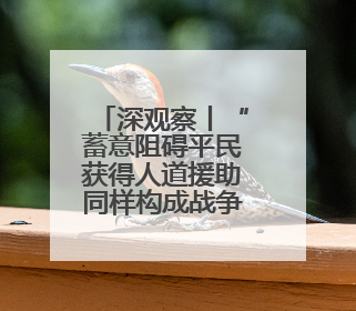 深观察丨“蓄意阻碍平民获得人道援助同样构成战争罪”