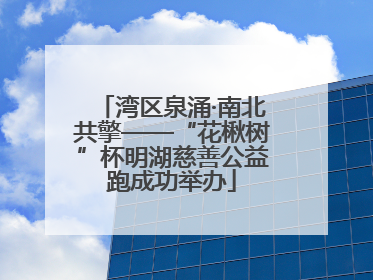 湾区泉涌·南北共擎——“花楸树”杯明湖慈善公益跑成功举办