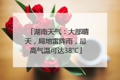 湖南天气：大部晴天，局地雷阵雨，最高气温可达38℃