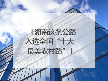 湖南这条公路入选全国“十大最美农村路”