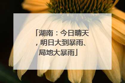 湖南：今日晴天，明日大到暴雨、局地大暴雨