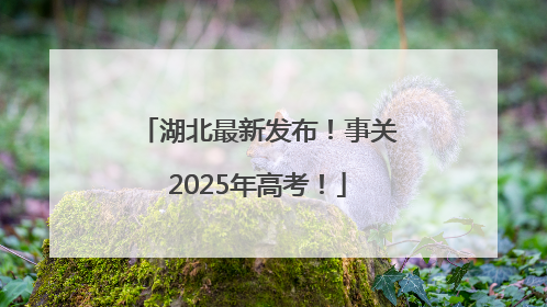 湖北最新发布！事关2025年高考！