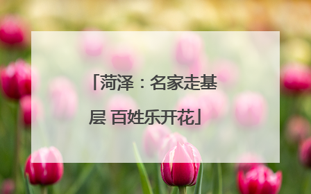 菏泽：名家走基层 百姓乐开花