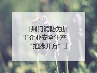 荆门消防为加工企业安全生产“把脉开方”