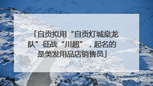 自贡拟用“自贡灯城燊龙队”征战“川超”，起名的是美发用品店销售员