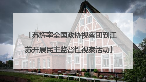 苏辉率全国政协视察团到江苏开展民主监督性视察活动