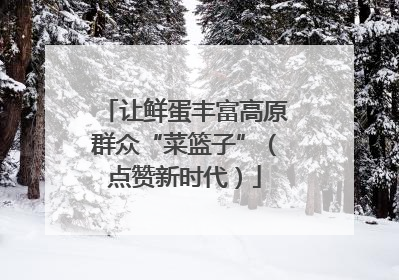 让鲜蛋丰富高原群众“菜篮子”（点赞新时代）