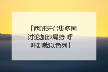 西班牙召集多国讨论加沙局势 呼吁制裁以色列