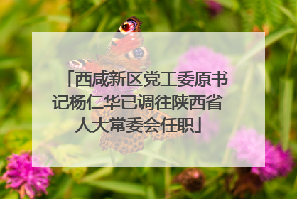 西咸新区党工委原书记杨仁华已调往陕西省人大常委会任职