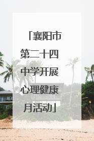 襄阳市第二十四中学开展心理健康月活动