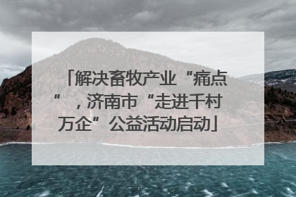 解决畜牧产业“痛点”，济南市“走进千村万企”公益活动启动