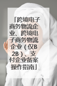 跨境电子商务物流企业、跨境电子商务物流企业（仅B2B）、支付企业备案操作指南