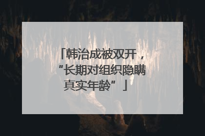 韩治成被双开，“长期对组织隐瞒真实年龄”