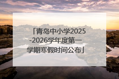 青岛中小学2025-2026学年度第一学期寒假时间公布