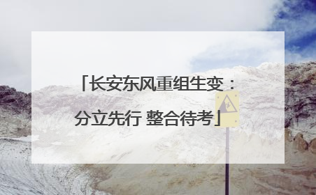 长安东风重组生变：分立先行 整合待考