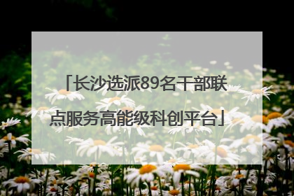 长沙选派89名干部联点服务高能级科创平台