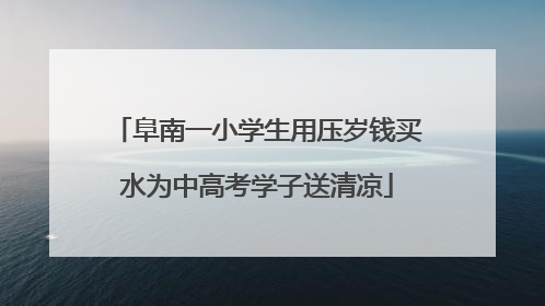 阜南一小学生用压岁钱买水为中高考学子送清凉