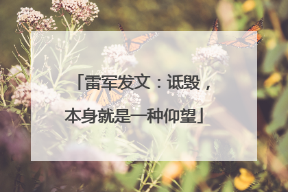 雷军发文：诋毁，本身就是一种仰望