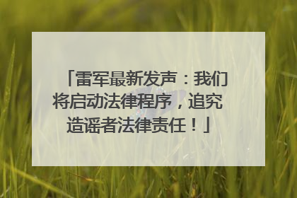 雷军最新发声：我们将启动法律程序，追究造谣者法律责任！
