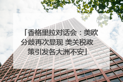 香格里拉对话会：美欧分歧再次显现 美关税政策引发各大洲不安