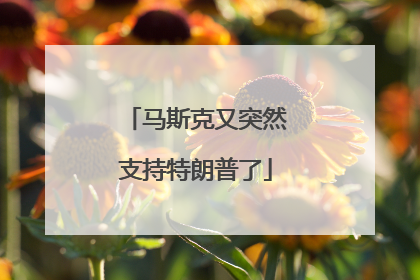 马斯克又突然支持特朗普了