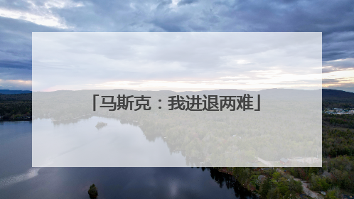 马斯克：我进退两难