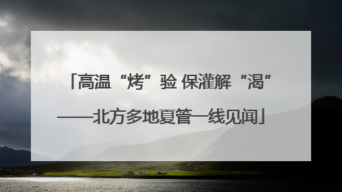 高温“烤”验 保灌解“渴”——北方多地夏管一线见闻